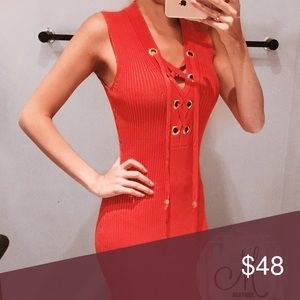 MK Lace Up Bodycon Dress